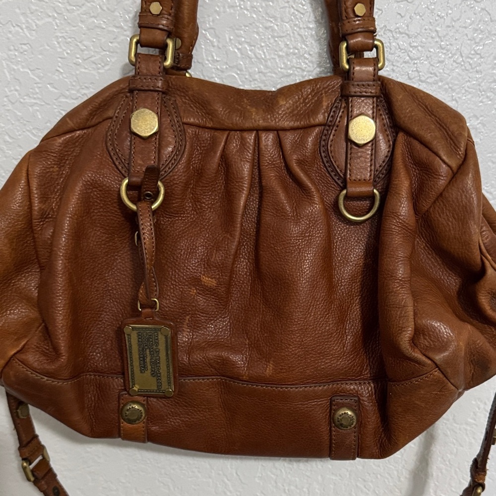 Marc Jacobs Tan Leather Satchel with Gold Accents - Picture 5 of 11